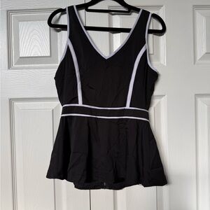 Bebe Black Top with White Accents